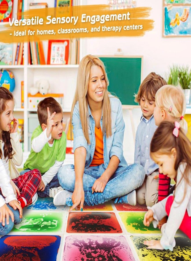 بلاط أرضيات حسي من WOWSTAR مقاس 12 بوصة × 12 بوصة، 6 بلاطات حسية، بلاط أرضيات سائل، بلاط حمم بركانية - Image 2